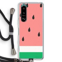 Watermeloen: Sony Xperia 5 III Transparant Hoesje met koord