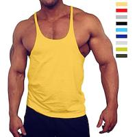 Voor heren Hardlooptanktop Training tanktop Mouwloos Singlet Casual Zomer Katoen Ademend Sneldrogend Zacht Yoga Fitness Sportschooltraining Sportkleding Sportkleding Crimped Army Green Geplooid Lightinthebox