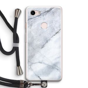 Witte marmer: Pixel 3 Transparant Hoesje met koord