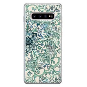 Samsung Galaxy S10 Plus siliconen hoesje - Mandala blauw