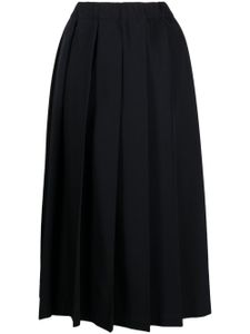 Comme Des Garçons Comme Des Garçons jupe mi-longue en laine à design plissé - Noir
