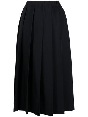 Comme Des Garçons Comme Des Garçons jupe mi-longue en laine à design plissé - Noir
