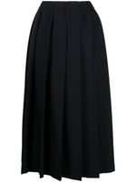 Comme Des Garçons Comme Des Garçons jupe mi-longue en laine à design plissé - Noir Comme Des Garçons Comme Des Garçons jupe mi-longue en laine à design plissé - Noir