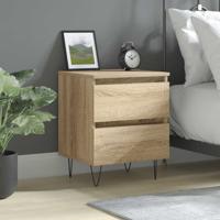Nachtkastje 40x35x50 cm bewerkt hout sonoma eikenkleurig