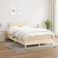Boxspring met matras stof crèmekleurig 120x200 cm
