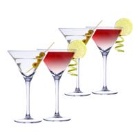 Martini cocktailglazen - glas - 8x stuks - 220 ml - Cocktail glazen - Cocktails drinken