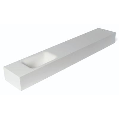 Fontein Luca Sanitair Lea 120x22x12 cm Solid Surface Links Zonder Kraangat Mat Wit Luca Sanitair