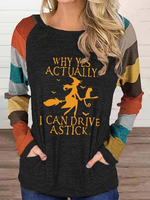 Halloween Yes I Can Drive Stick  Casual Letter Scoop Neckline T-shirt - thumbnail