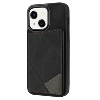 iPhone 15 Plus hoesje - Backcover - Pasjeshouder - Portemonnee - Camerabescherming - Stijlvol patroon - TPU - Zwart