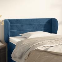 Hoofdbord met randen 103x23x78/88 cm fluweel donkerblauw