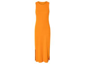 esmara Dames geribbelde jurk (S (36/38), Oranje)