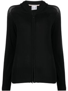 CHANEL Pre-Owned hoodie zippé à design perforé CC (2008) - Noir