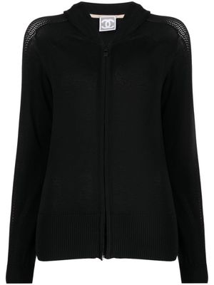 CHANEL Pre-Owned hoodie zippé à design perforé CC (2008) - Noir