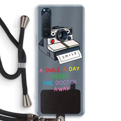 Smile: Sony Xperia 5 II Transparant Hoesje met koord