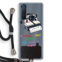 Smile: Sony Xperia 5 II Transparant Hoesje met koord