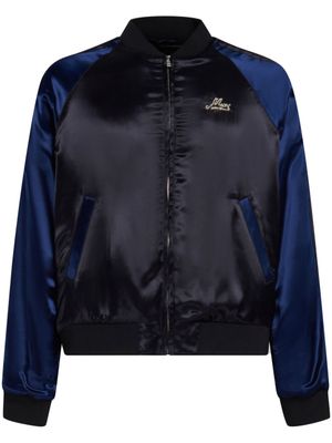 Marni veste bomber en satin à logo brodé - Bleu