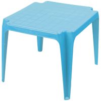 Sunnydays Kindertafel - blauw - kunststof - buiten/binnen - L56 x B51 x H44 cm - Bijzettafels   -
