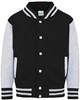 Just JH043K Kids´ Varsity Jacket - Jet Black/Heather Grey - 5/6 (S)