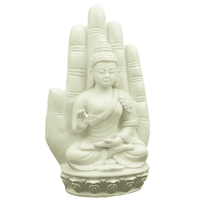 Boeddha in Hand Wit (23 cm) - thumbnail