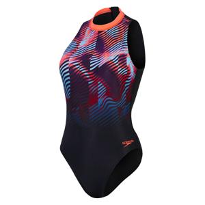 Speedo eco+ print hydrasuit zwart/rood dames 40