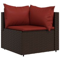 The Living Store Tuinbank - Bruin - Hoekbank - 63x63x57.5cm - Weerbestendig PE-rattan