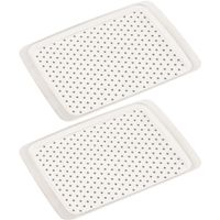 2x Dienbladen wit kunststof met anti-slip noppen 26 x 35 cm - thumbnail