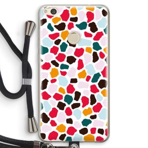 Colored Giraffe: Huawei Ascend P8 Lite (2017) Transparant Hoesje met koord