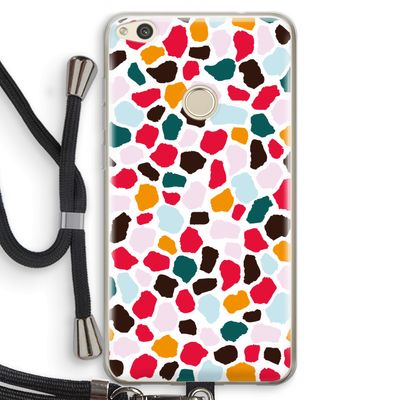 Colored Giraffe: Huawei Ascend P8 Lite (2017) Transparant Hoesje met koord