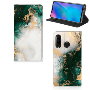 Standcase voor Huawei P30 Lite New Edition Marmer Groen