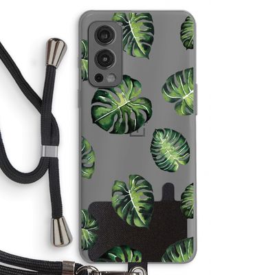 Tropische bladeren: OnePlus Nord 2 5G Transparant Hoesje met koord