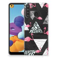 Samsung Galaxy A21 | TPU Hoesje | Flamingo Triangle