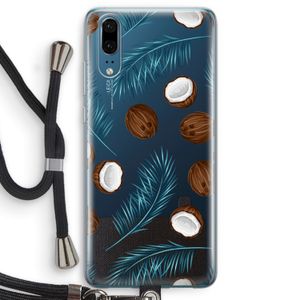 Kokosnoot roze: Huawei P20 Transparant Hoesje met koord