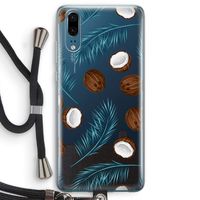 Kokosnoot roze: Huawei P20 Transparant Hoesje met koord