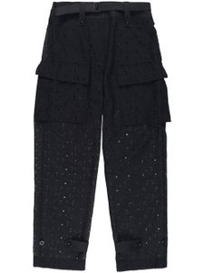 sacai pantalon à logo brodé - Noir