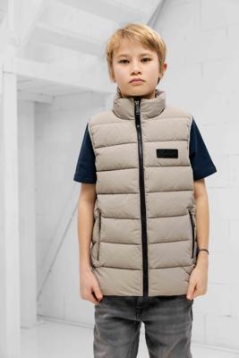 Malelions Nylon Padded Bodywarmer Kids Beige - Maat 140 - Kleur: Beige | Soccerfanshop