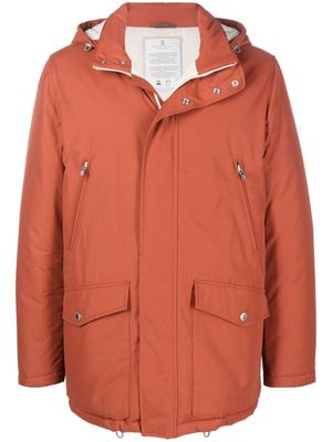 Brunello Cucinelli doudoune à capuche détachable - Orange
