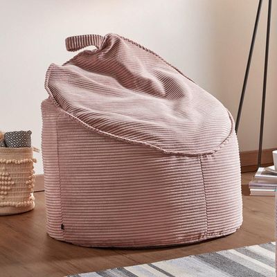 Kave Home Poef 'Bimba' Rib, kleur Roze