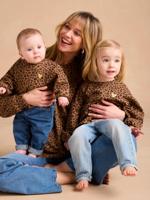 Sweat Leoparden dames capsule collectie moeder-dochter ENVIE DE FRAISE beige Sweat Leoparden dames capsule collectie moeder-dochter ENVIE DE FRAISE beige