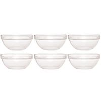 6x Salade schaaltjes/slakommetjes van glas 12 cm