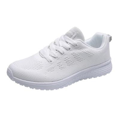 Mesh ademend platte sneakers Running schoenen casual schoenen voor vrouwen grootte: 38 (wit)