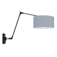 Steinhauer WandlampPrestige Chic zwart met lichtblauwe kap - 3956ZW