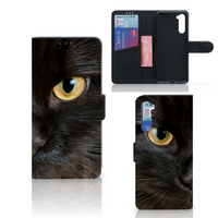 OnePlus Nord Telefoonhoesje met Pasjes Zwarte Kat
