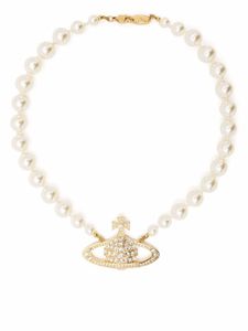 Vivienne Westwood collier ras-du-cou Bas Soulagement à perles - Blanc