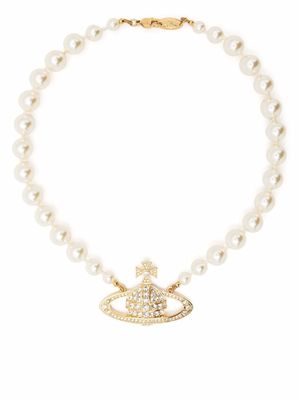 Vivienne Westwood collier ras-du-cou Bas Soulagement à perles - Blanc