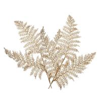 Kunstplant tak varen - 2x - goud - 80 x 30 cm - kunststof - metallic glans - decoratie