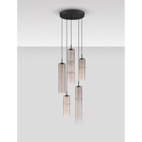 Lyora Unieke hanglampSano rond 5-lichts smoke glas - 9009169