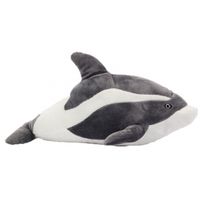 Pluche knuffel - dolfijn - grijs - 35 cm - thumbnail