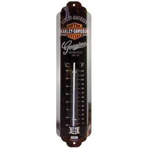 Nostalgic Art Binnen/buiten thermometer - Harley-davidson - Zwart - metaal - 28 x 6.5 cm