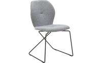 Goossens Excellent Eetkamerstoel Manzini grijs stof leuning, modern design
