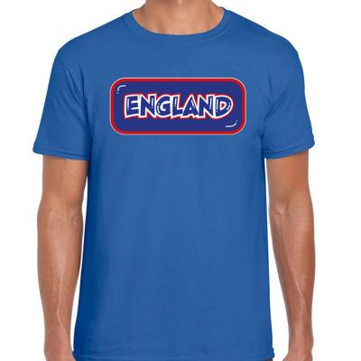 Verkleed T-shirt voor heren - Engeland - blauw - voetbal supporter - themafeest